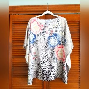 Chico's floral poncho top L/XL